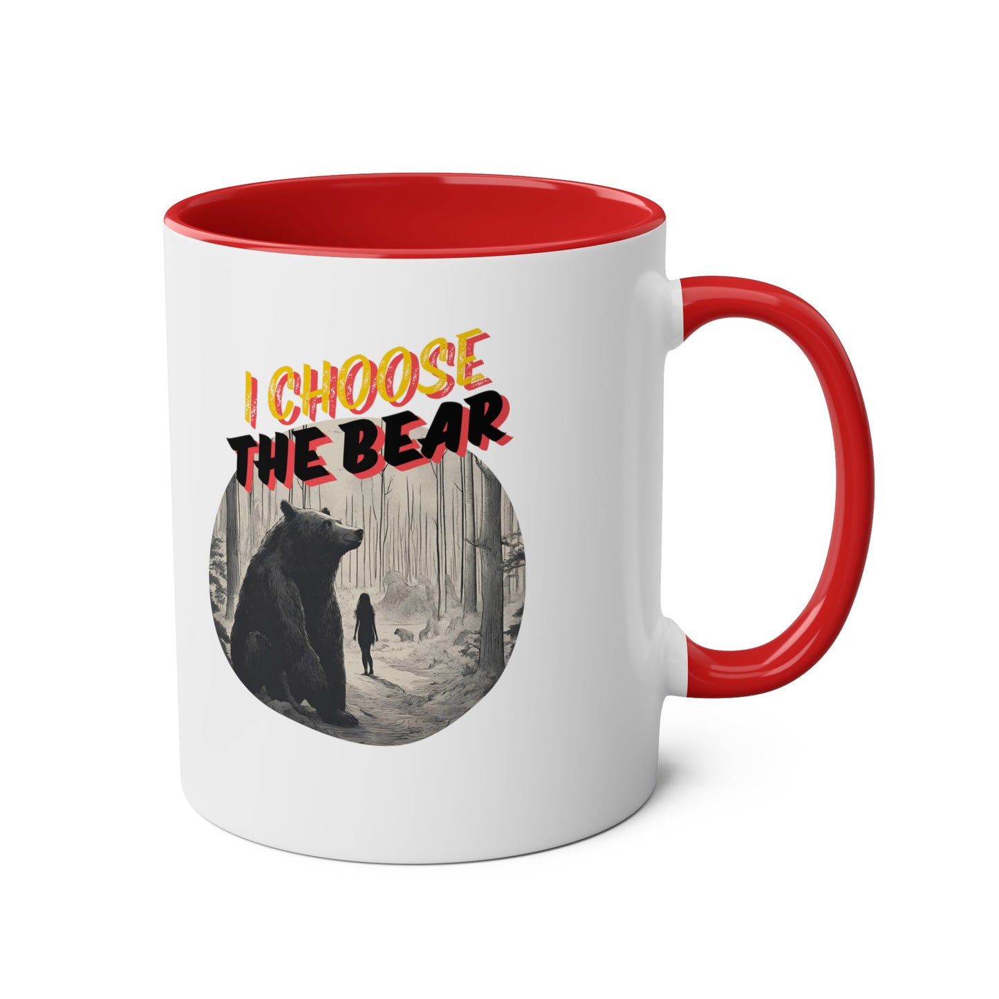 I Choose the Bear Two-Tone Coffee Mugs, 11oz