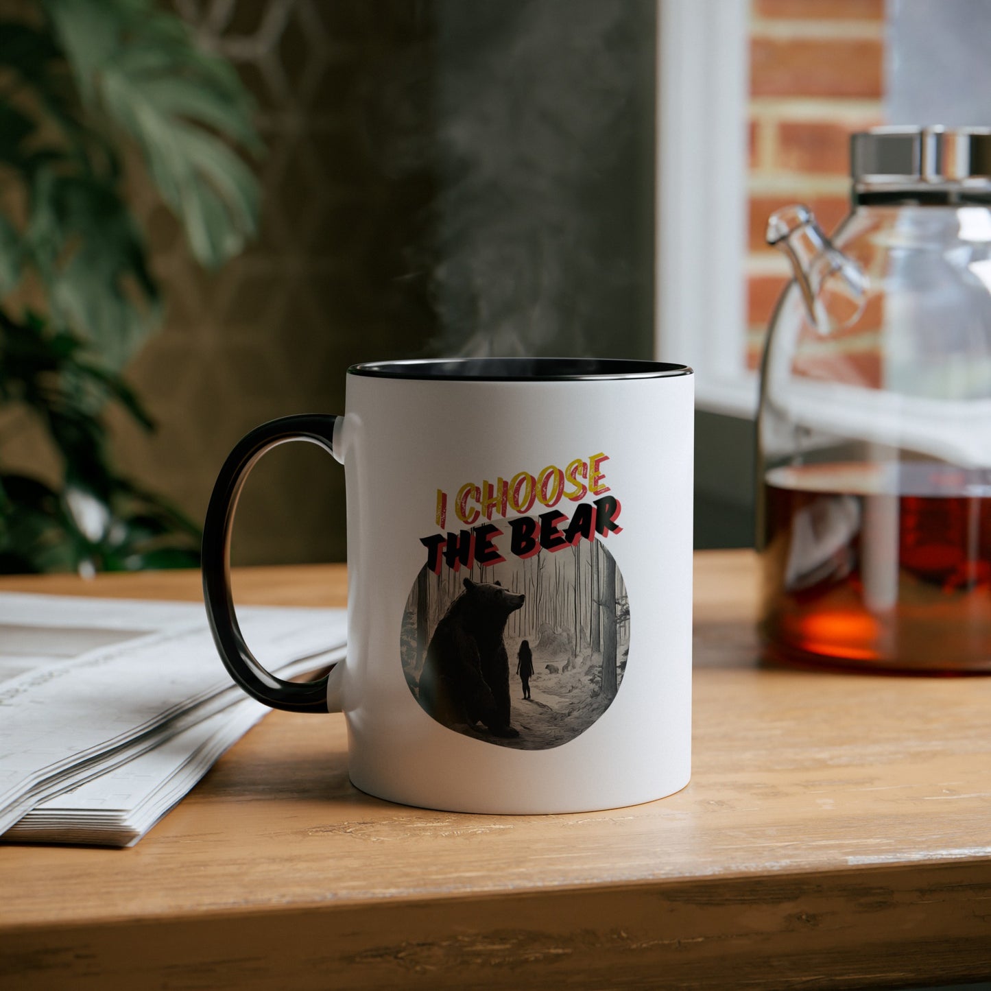 I Choose the Bear Two-Tone Coffee Mugs, 11oz