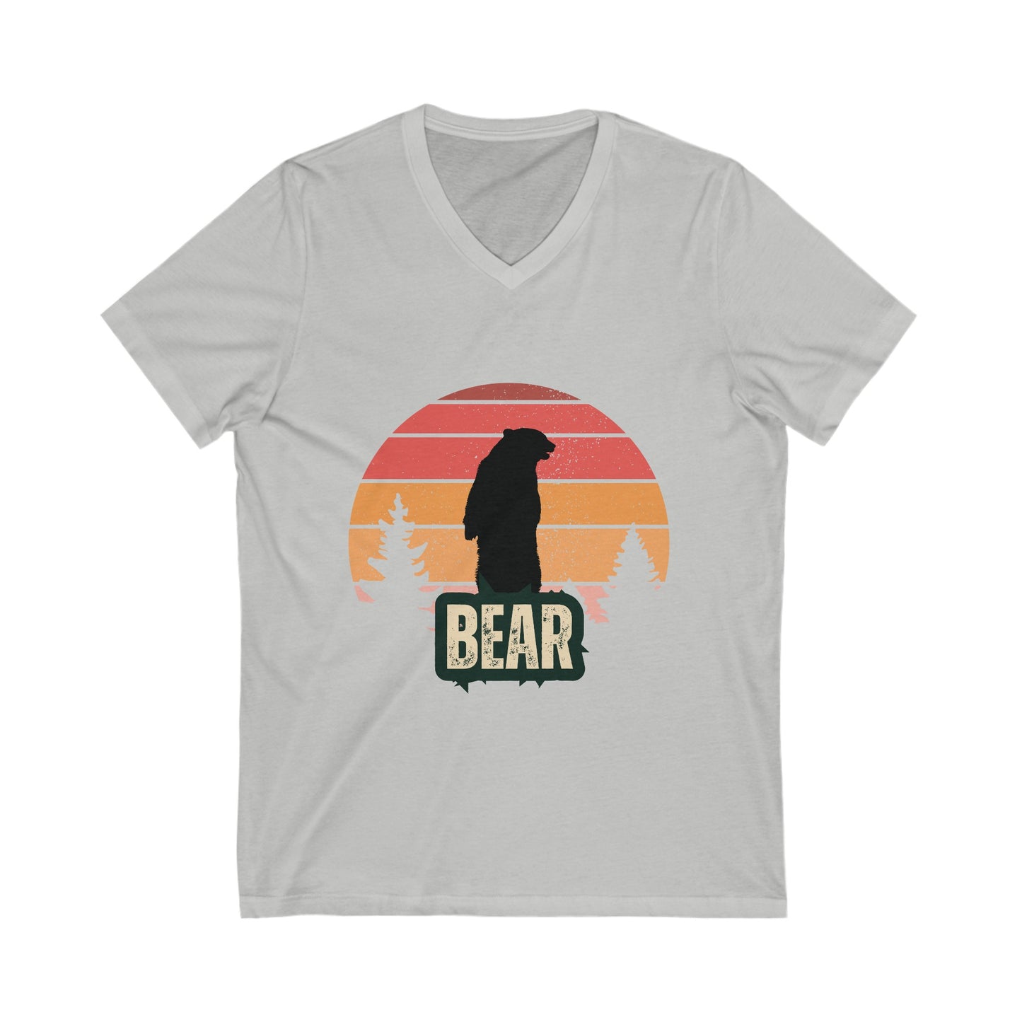 Bear Unisex Jersey Short Sleeve V-Neck Tee