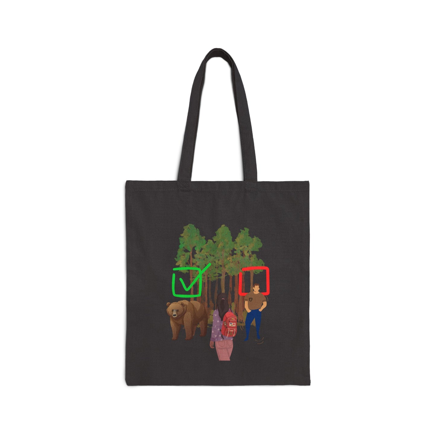 Bear or Man Cotton Canvas Tote Bag