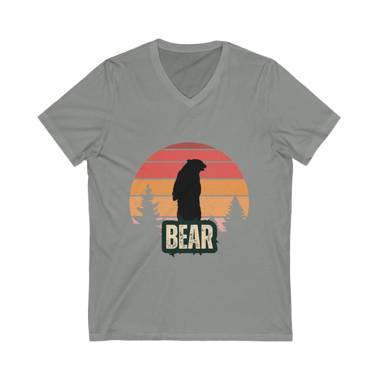 Bear Unisex Jersey Short Sleeve V-Neck Tee