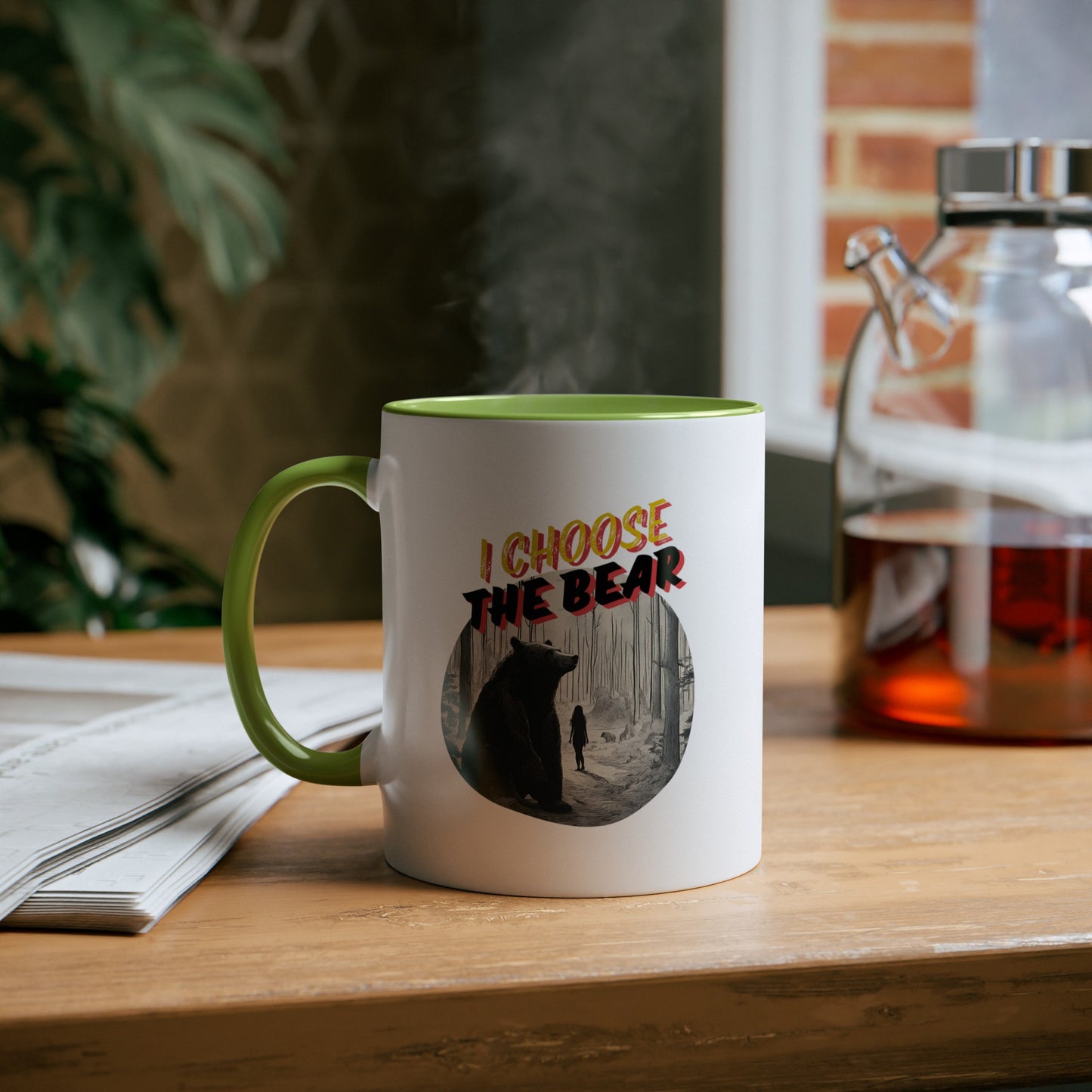 I Choose the Bear Two-Tone Coffee Mugs, 11oz