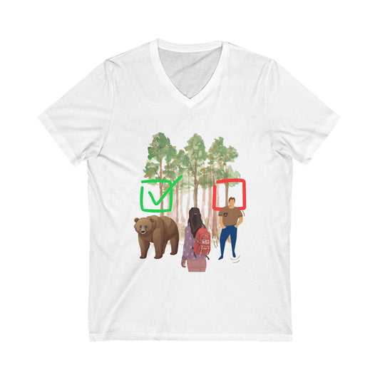 Bear or Man Unisex Jersey Short Sleeve V-Neck Tee