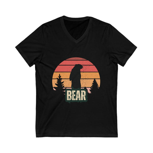 Bear Unisex Jersey Short Sleeve V-Neck Tee