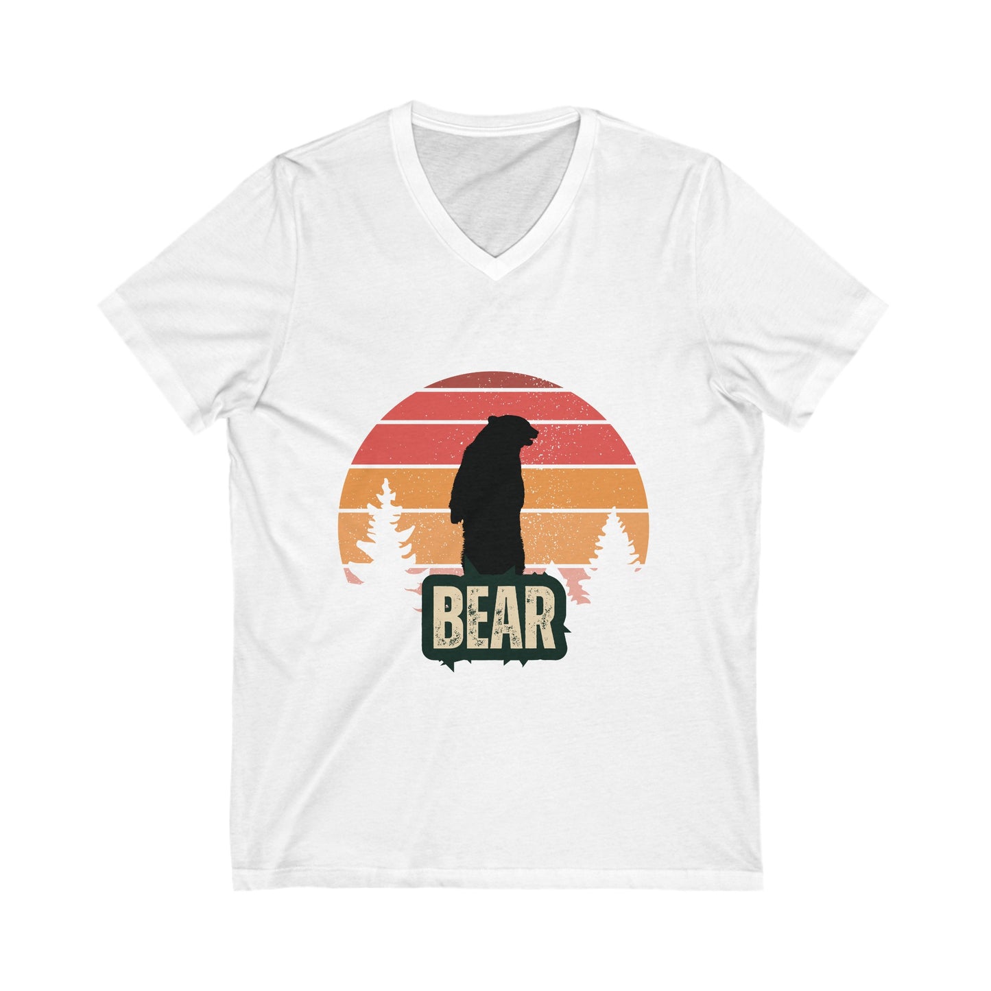 Bear Unisex Jersey Short Sleeve V-Neck Tee