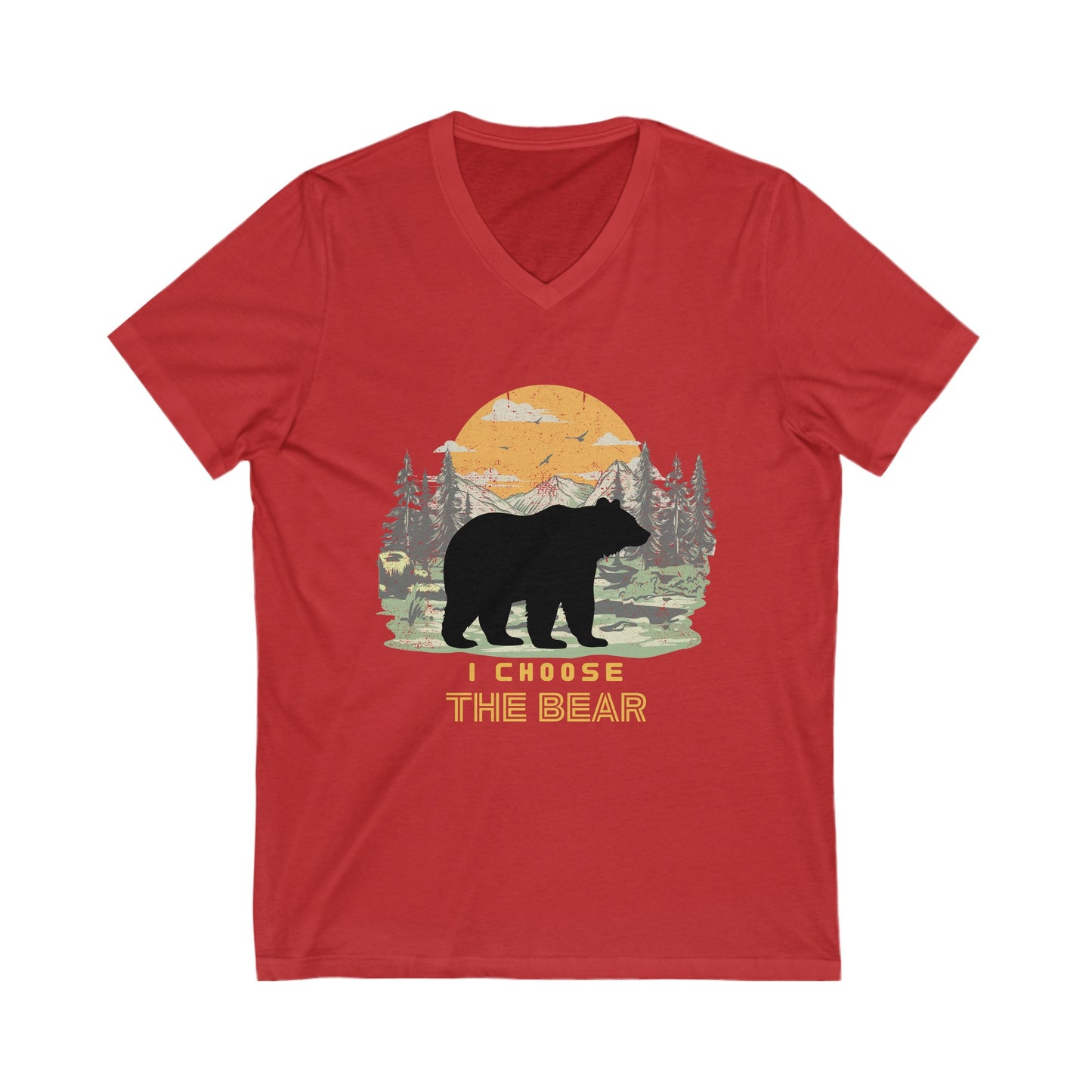 I Choose the Bear Unisex Jersey Short Sleeve V-Neck Tee2