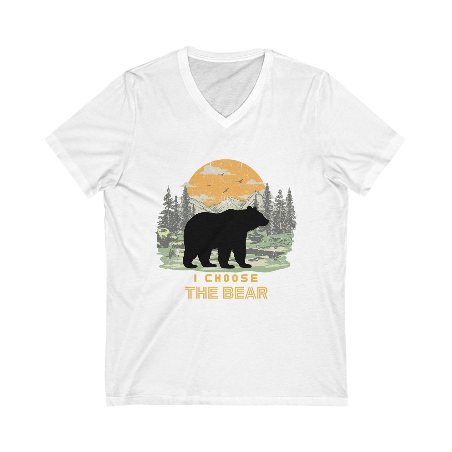 I Choose the Bear Unisex Jersey Short Sleeve V-Neck Tee2