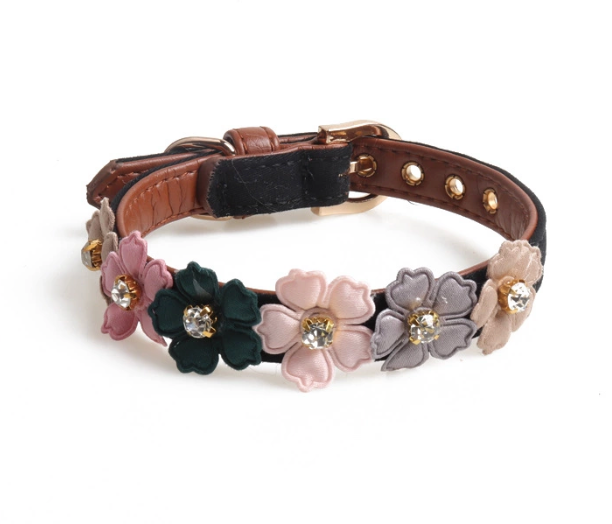 Flower Child Vegan Leather Collar